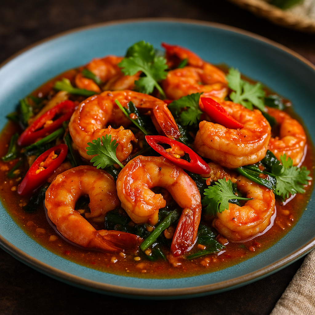 Crevettes épicées façon thaï
